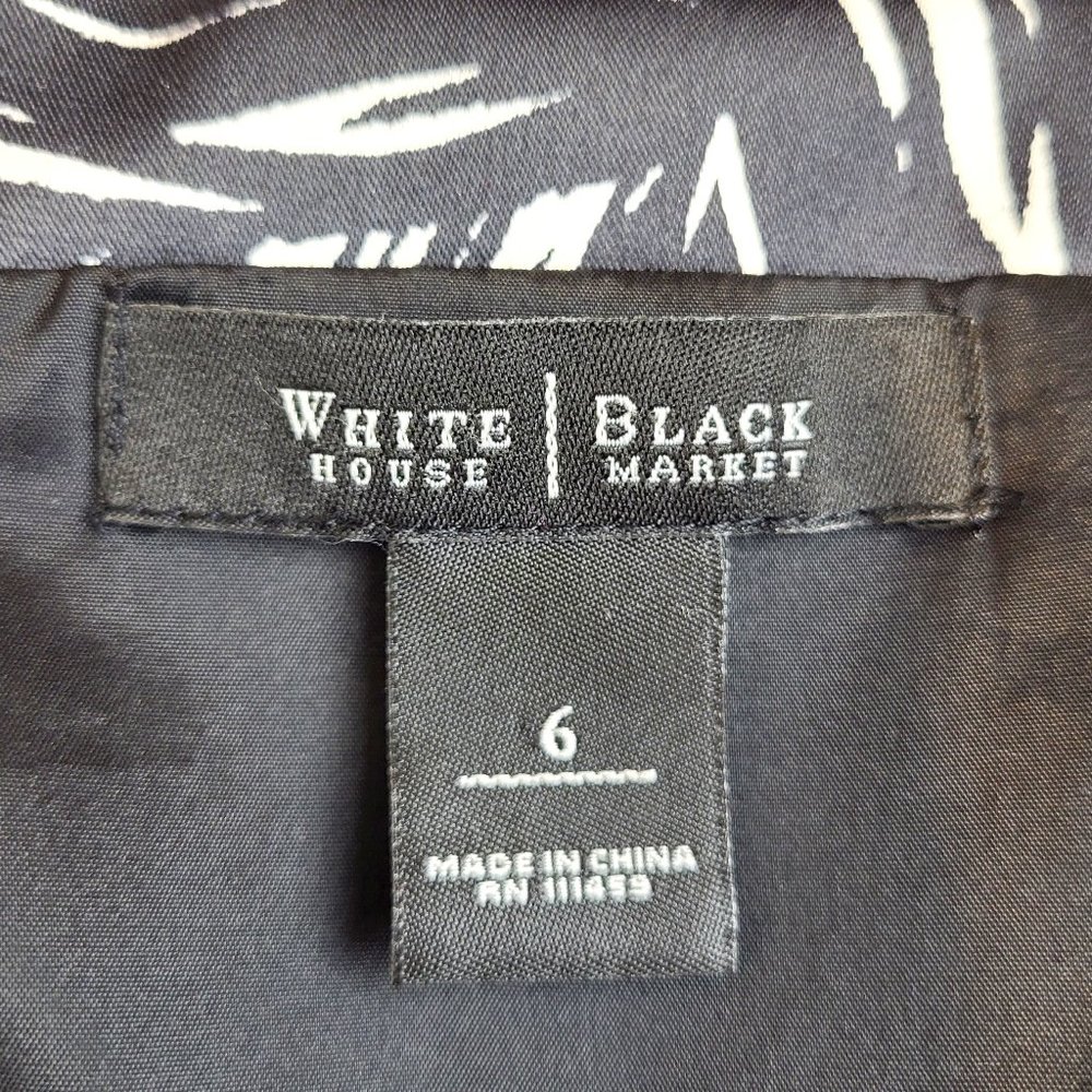 White House Black Market Black Floral Fit and Flare Sleeveless Dress, Size 6 EUC - Picture 11 of 12